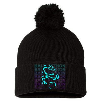 Ball Python Snake Retro Ball Python Pom Pom 12in Knit Beanie