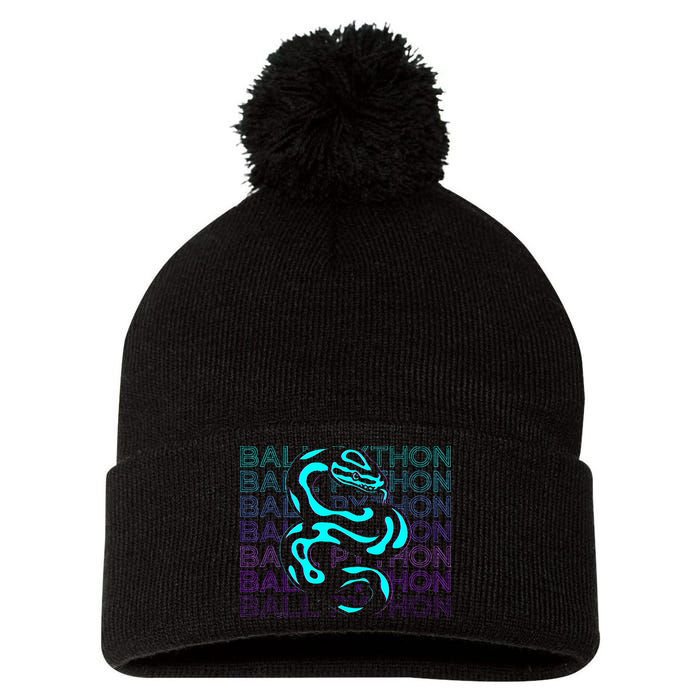 Ball Python Snake Retro Ball Python Pom Pom 12in Knit Beanie
