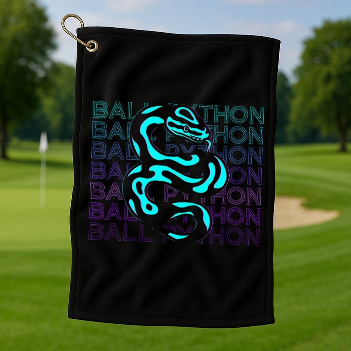 Ball Python Snake Retro Ball Python Golf Towel
