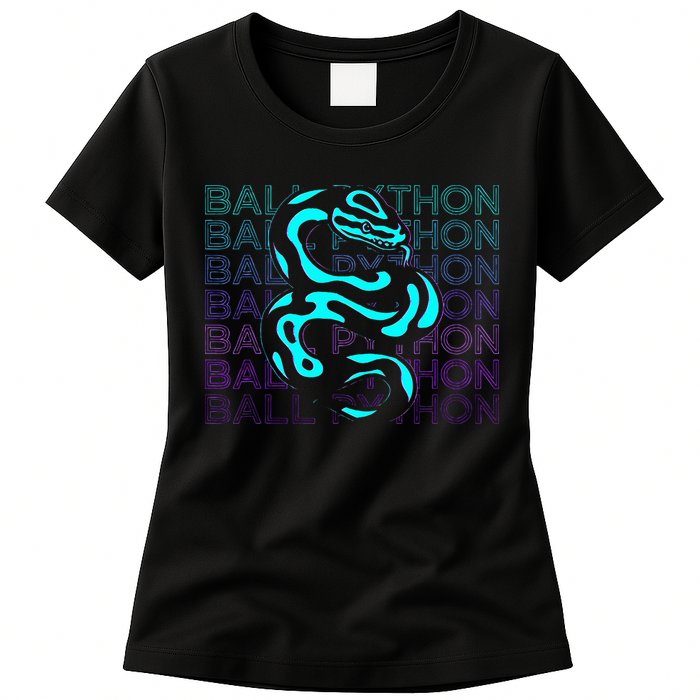 Ball Python Snake Retro Ball Python Womens T-Shirt