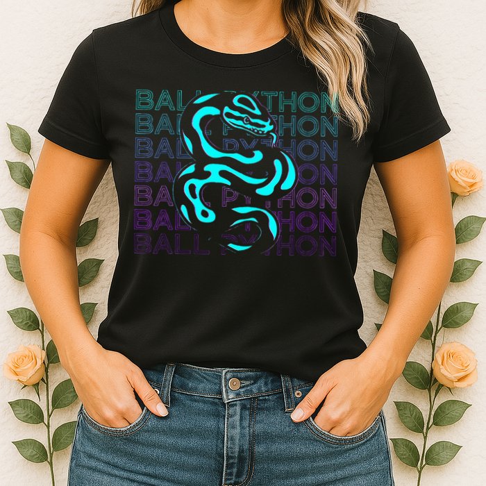 Ball Python Snake Retro Ball Python Womens T-Shirt