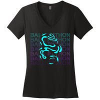 Ball Python Snake Retro Ball Python Women's V-Neck T-Shirt