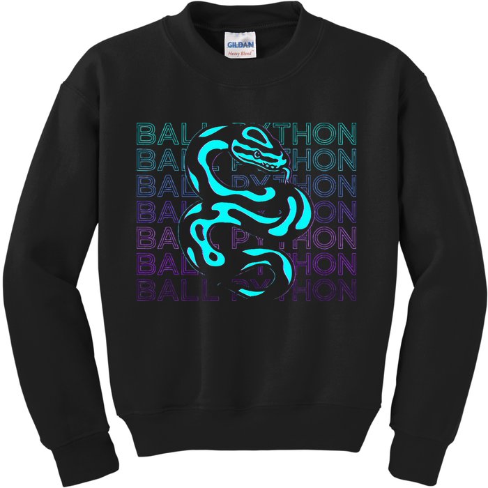 Ball Python Snake Retro Ball Python Kids Sweatshirt