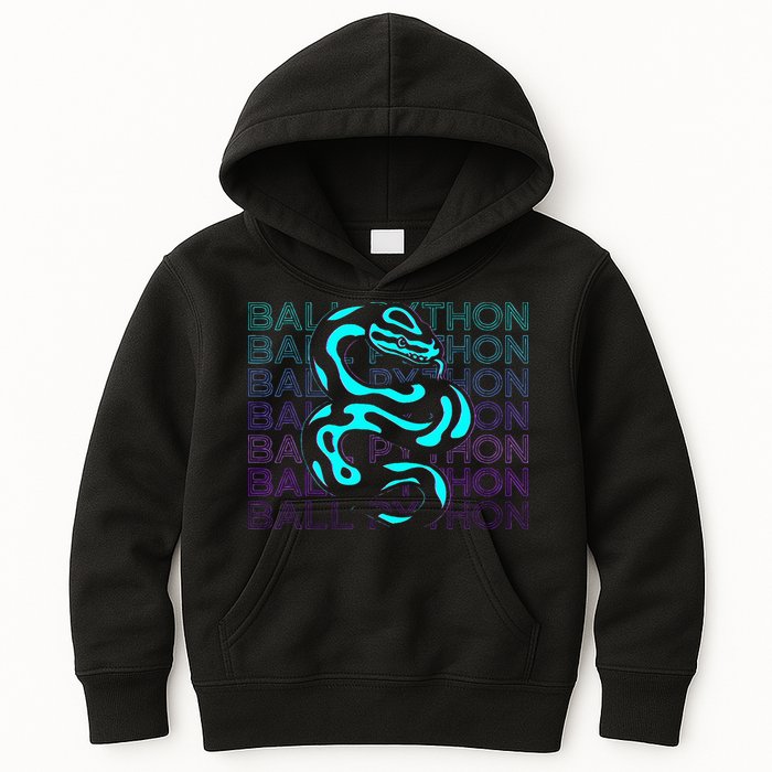 Ball Python Snake Retro Ball Python Kids Hoodie