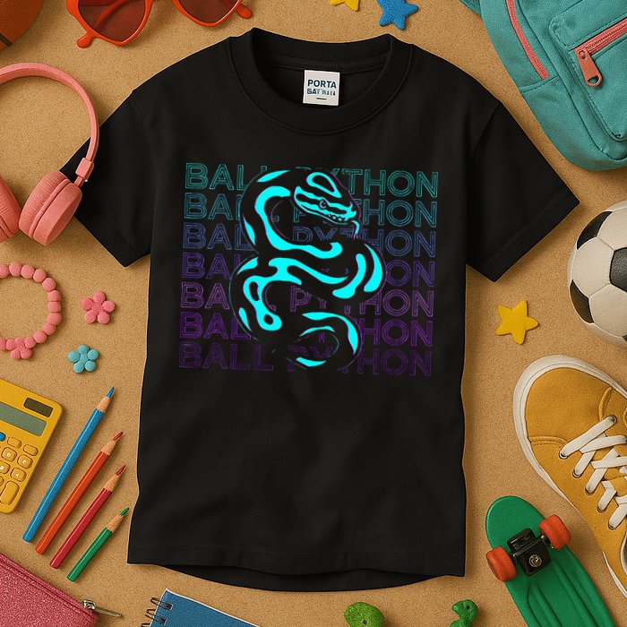 Ball Python Snake Retro Ball Python Kids T-Shirt