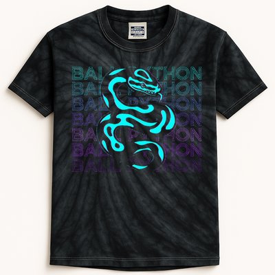 Ball Python Snake Retro Ball Python Kids Tie-Dye T-Shirt