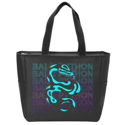 Ball Python Snake Retro Ball Python Zip Tote Bag