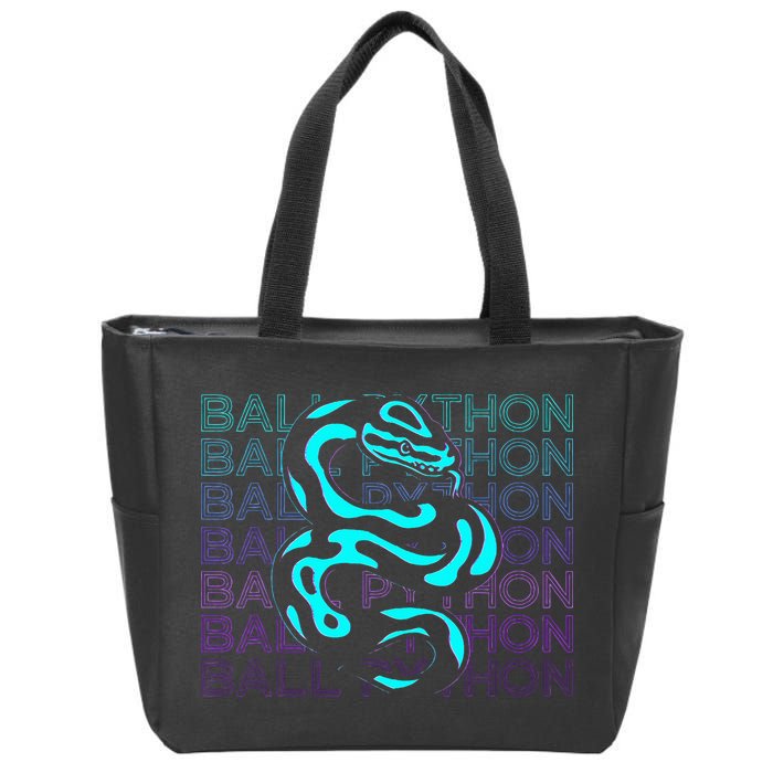 Ball Python Snake Retro Ball Python Zip Tote Bag