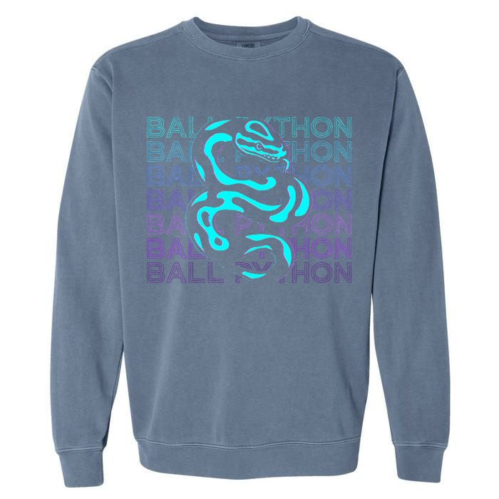 Ball Python Snake Retro Ball Python Garment-Dyed Sweatshirt