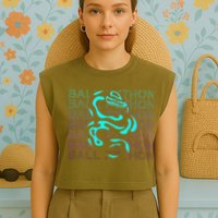 Ball Python Snake Retro Ball Python Garment-Dyed Women's Muscle Tee