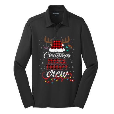 Buffalo Plaid Santa Hat Christmas Physical Therapy Crew Silk Touch Performance Long Sleeve Polo