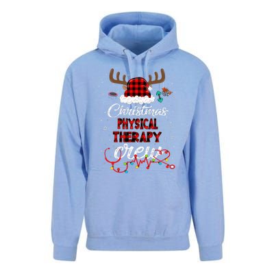 Buffalo Plaid Santa Hat Christmas Physical Therapy Crew Unisex Surf Hoodie