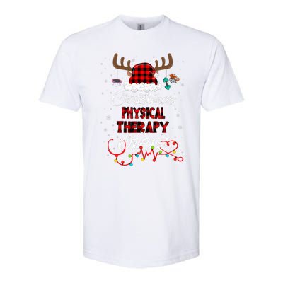 Buffalo Plaid Santa Hat Christmas Physical Therapy Crew Softstyle® CVC T-Shirt