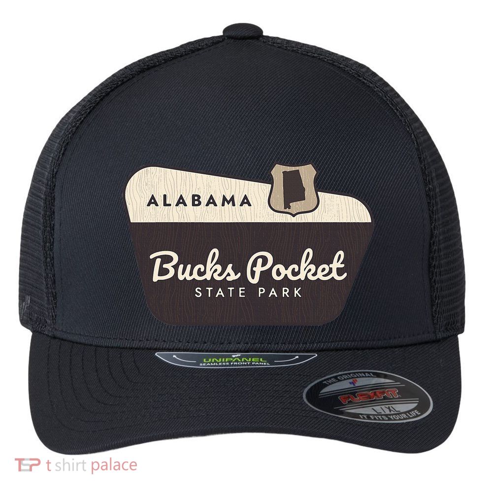 Bucks Pocket State Park Alabama Al Welcome Sign Vacation Flexfit Unipanel Trucker Cap
