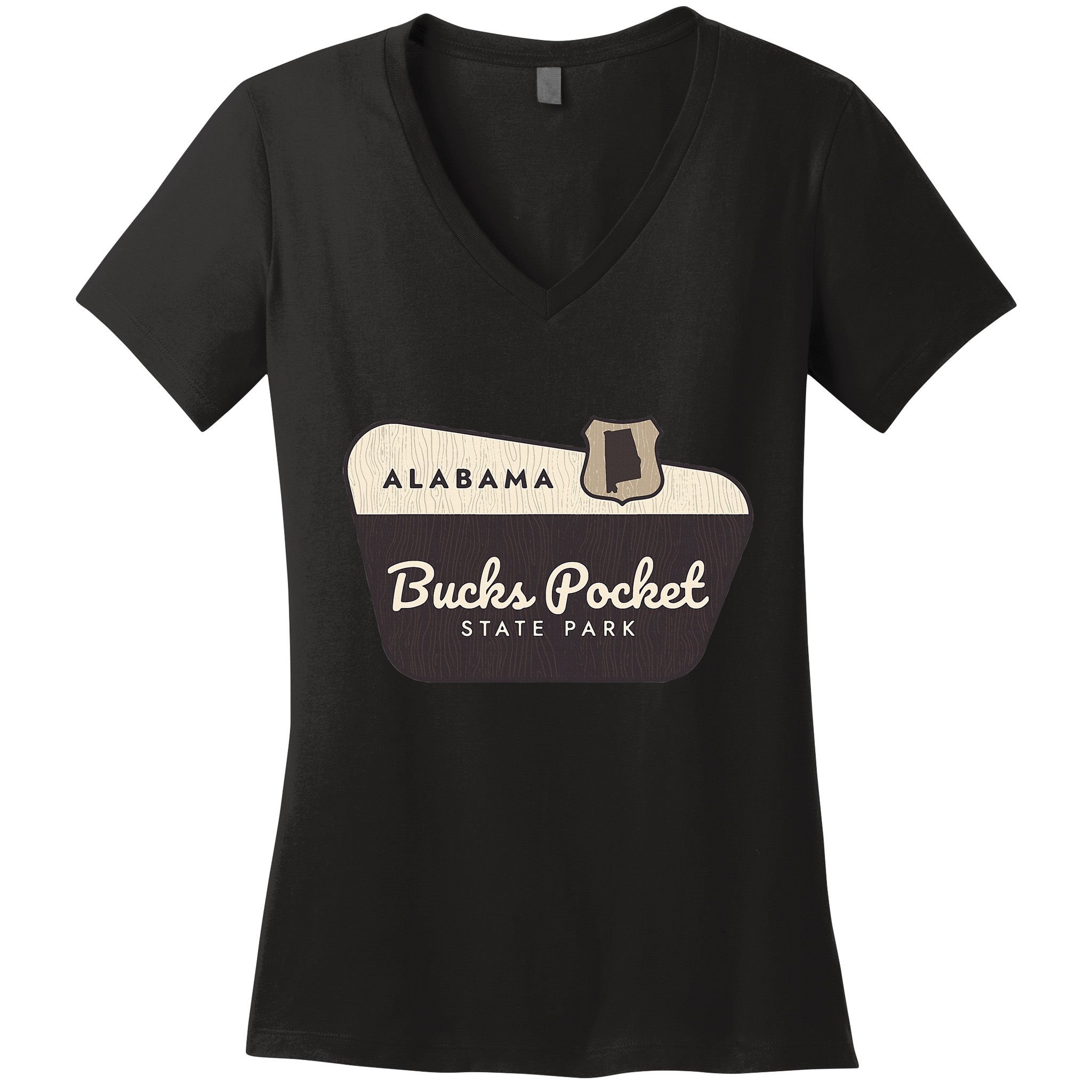 Bucks Pocket State Park Alabama Al Welcome Sign Vacation Women's V-Neck T-Shirt