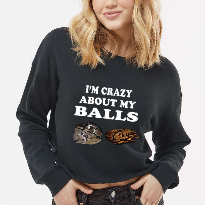 Ball Python Snake T T Baby Ball Python Breeders Cropped Pullover Crew
