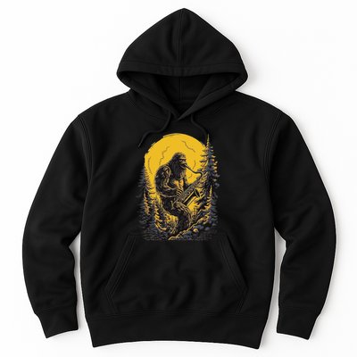 Bigfoot Playing Saxophone Aesthetic Sasquatch Saxophone Hoodie