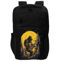 Bigfoot Playing Saxophone Aesthetic Sasquatch Saxophone Impact Tech Backpack