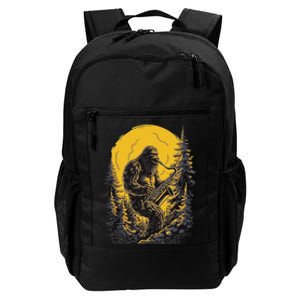 Bigfoot Playing Saxophone Aesthetic Sasquatch Saxophone Daily Commute Backpack