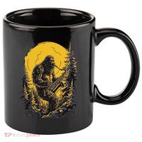 Bigfoot Playing Saxophone Aesthetic Sasquatch Saxophone 11oz C Handle Ceramic Mug