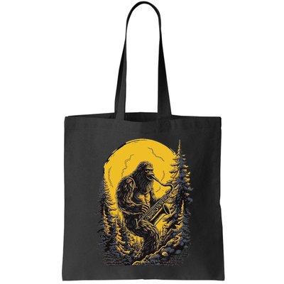 Bigfoot Playing Saxophone Aesthetic Sasquatch Saxophone Bag