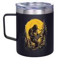 Bigfoot Playing Saxophone Aesthetic Sasquatch Saxophone 12oz Stainless Steel Coffee Mug
