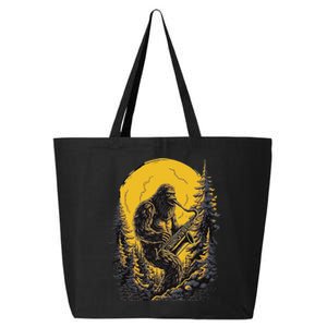 Bigfoot Playing Saxophone Aesthetic Sasquatch Saxophone 25L Jumbo Tote