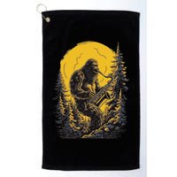Bigfoot Playing Saxophone Aesthetic Sasquatch Saxophone Golf Towel