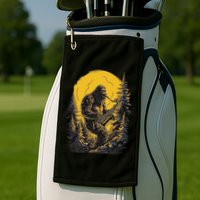 Bigfoot Playing Saxophone Aesthetic Sasquatch Saxophone Golf Towel
