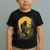 Bigfoot Playing Saxophone Aesthetic Sasquatch Saxophone Toddler T-Shirt