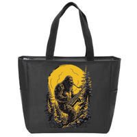 Bigfoot Playing Saxophone Aesthetic Sasquatch Saxophone Zip Tote Bag