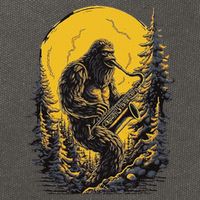 Bigfoot Playing Saxophone Aesthetic Sasquatch Saxophone Cotton Canvas Backpack