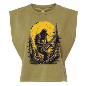 Bigfoot Playing Saxophone Aesthetic Sasquatch Saxophone Garment-Dyed Women's Muscle Tee