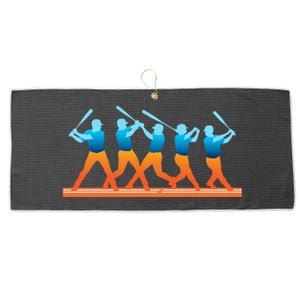 Baseball Player Silhouette Action Large Microfiber Waffle Golf Towel