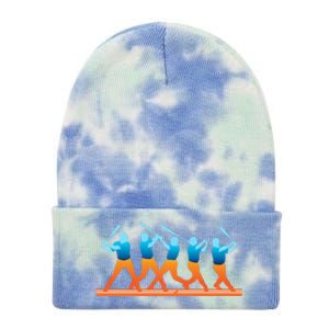 Baseball Player Silhouette Action Tie Dye 12in Knit Beanie