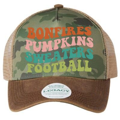 Bonfires Pumpkins Sweaters Football Fall Season Legacy Tie Dye Trucker Hat