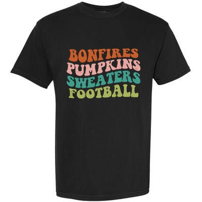 Bonfires Pumpkins Sweaters Football Fall Season Garment-Dyed Heavyweight T-Shirt