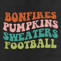Bonfires Pumpkins Sweaters Football Fall Season 7 Panel Mesh Trucker Snapback Hat
