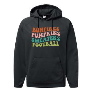 Bonfires Pumpkins Sweaters Football Fall Season Performance Fleece Hoodie