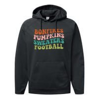 Bonfires Pumpkins Sweaters Football Fall Season Performance Fleece Hoodie