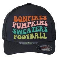 Bonfires Pumpkins Sweaters Football Fall Season Flexfit Unipanel Trucker Cap