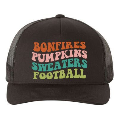 Bonfires Pumpkins Sweaters Football Fall Season Yupoong Adult 5-Panel Trucker Hat