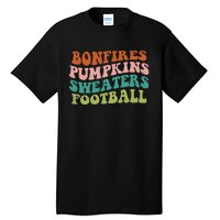 Bonfires Pumpkins Sweaters Football Fall Season Tall T-Shirt