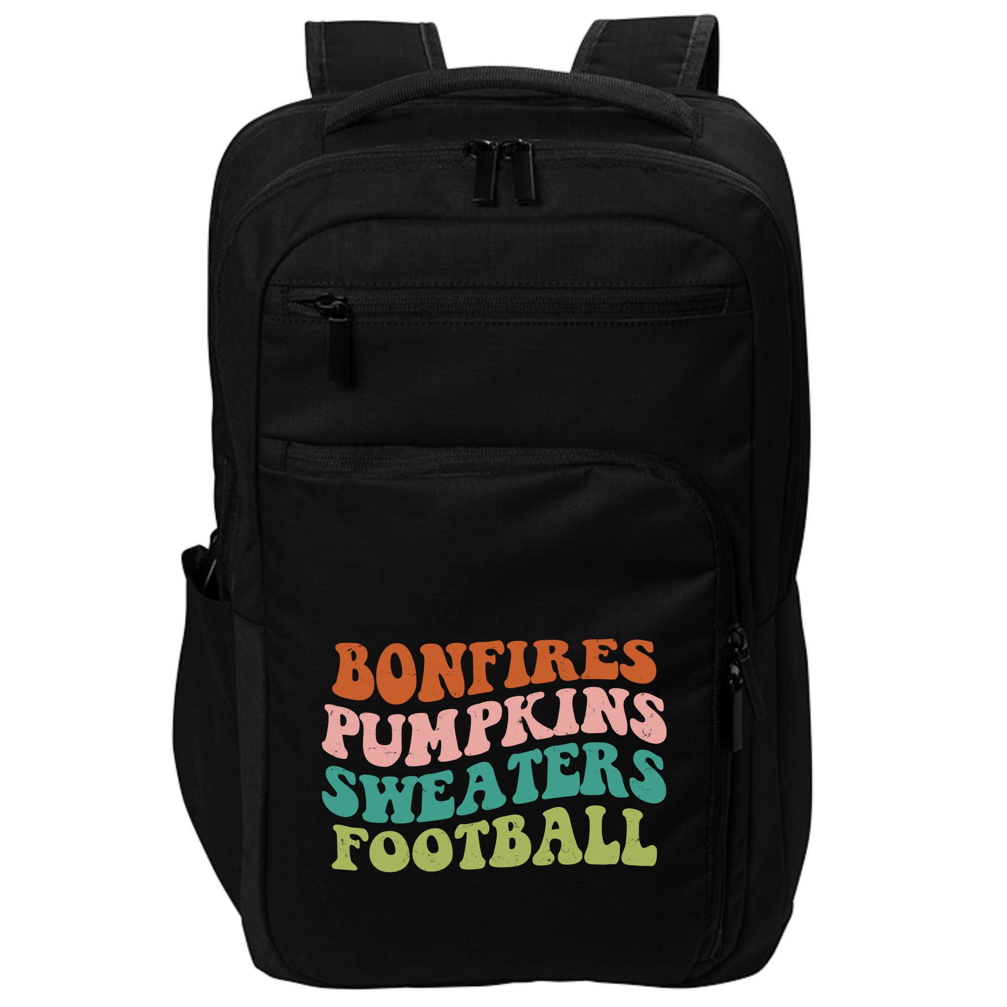 Bonfires Pumpkins Sweaters Football Fall Season Impact Tech Backpack
