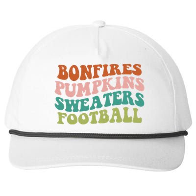 Bonfires Pumpkins Sweaters Football Fall Season Snapback Five-Panel Rope Hat