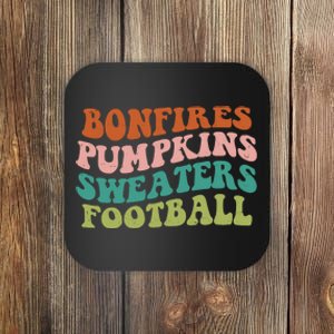 Bonfires Pumpkins Sweaters Football Fall Season Coaster