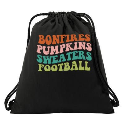 Bonfires Pumpkins Sweaters Football Fall Season Drawstring Bag