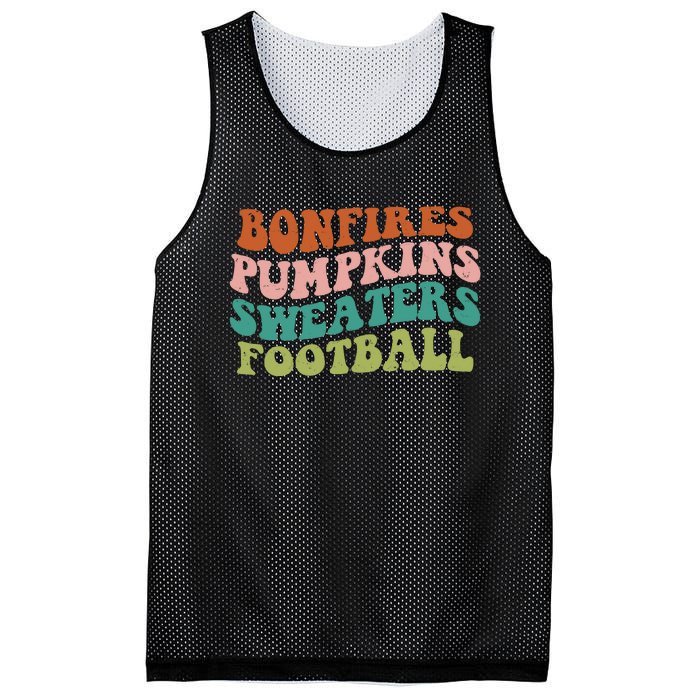 Bonfires Pumpkins Sweaters Football Fall Season Mesh Reversible Basketball Jersey Tank