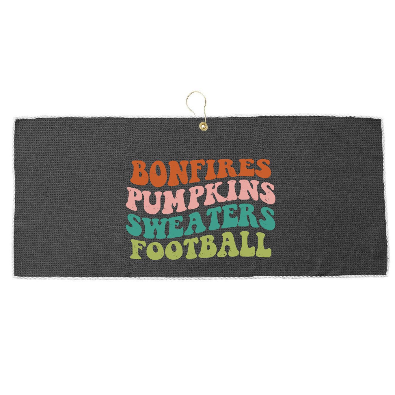 Bonfires Pumpkins Sweaters Football Fall Season Large Microfiber Waffle Golf Towel