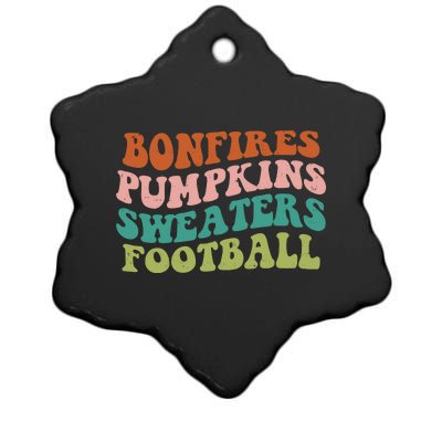 Bonfires Pumpkins Sweaters Football Fall Season Ceramic Star Ornament